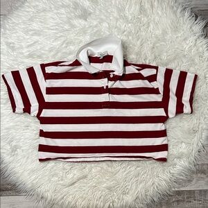 FADED ROSE Striped Red and White Woman’s Polo Shirt